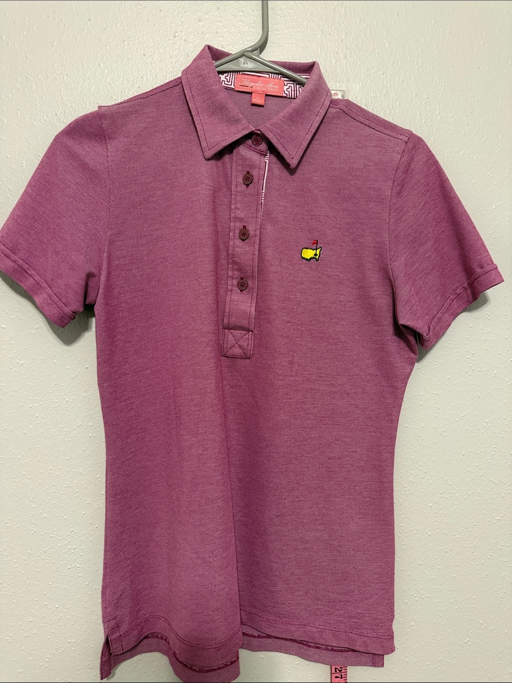 Masters Women’s Short-Sleeve  Polo in Plum with Embroidered Masters Logo